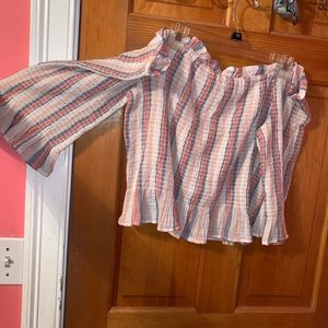 Stripped Off the Shoulder Shirt